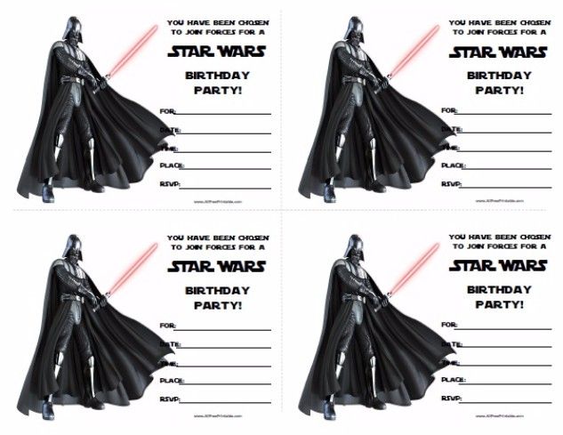 Image Source: http://allfreeprintable.com/star-wars-birthday-invitations